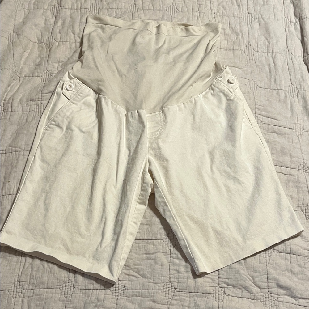 Motherhood Maternity White Bermuda Shorts - Size M
